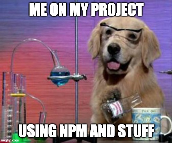 meme me on my project, using npm and stuff